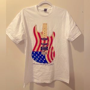 Clint Black NWOT Concert T-Shirt Tee T Fall 23 Unisex White Tee American Flag